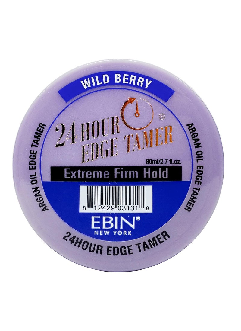EBIN NEW YORK EBIN NEW YORK 24 Hour Argan Oil Edge Tamer Refresh 27oz 80ml Wild Berry  Extreme Firm Hold Smooths  Tames Frizz  No Flaking or Drying  High Shine Long Lasting All Hair Types Styling Gel 