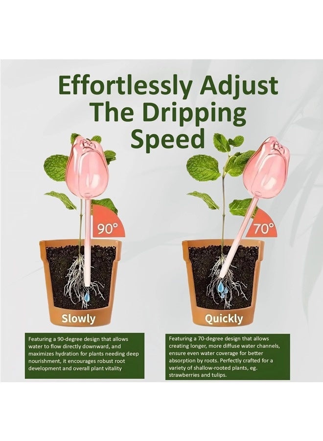 ShebSheb 4 Pcs Tulip‑Shaped Self‑Watering Globes, Automatic Watering Bulbs for Indoor and Outdoor Plants, Plastic Watering Devices Suitable for Home and Garden Use - Image 3