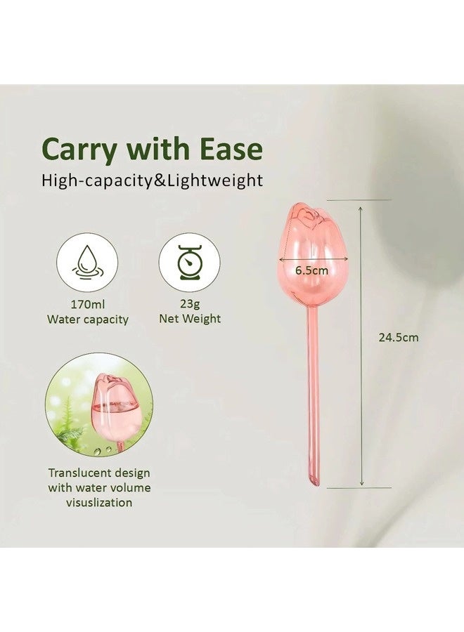 ShebSheb 4 Pcs Tulip‑Shaped Self‑Watering Globes, Automatic Watering Bulbs for Indoor and Outdoor Plants, Plastic Watering Devices Suitable for Home and Garden Use - Image 5