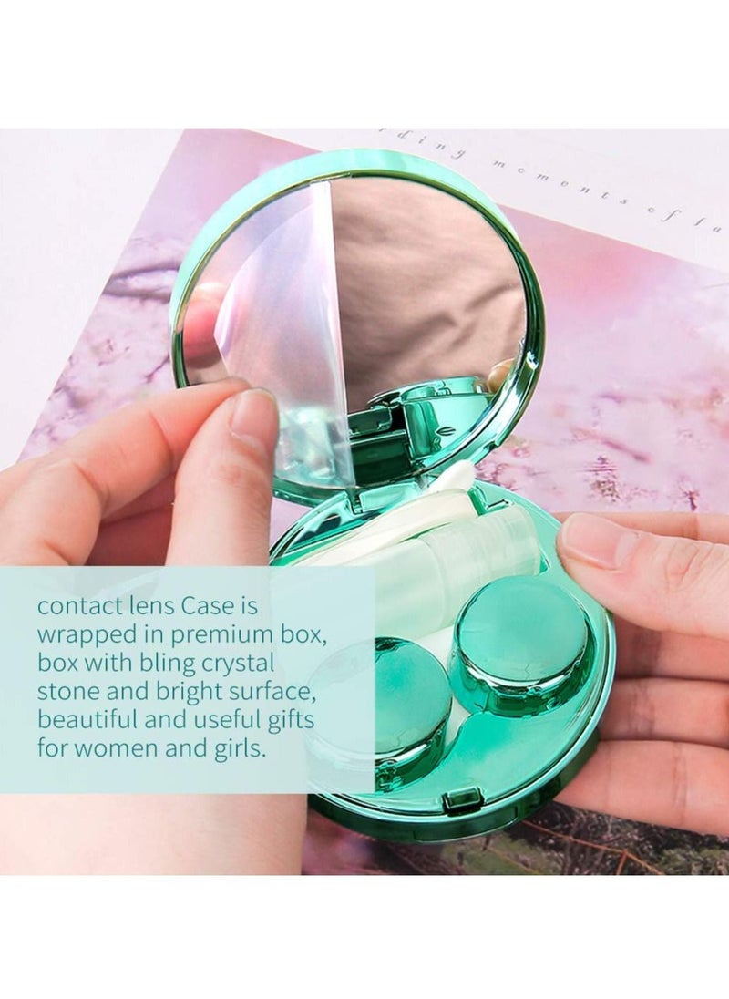 Y&D - Contact Lens Case,Portable Case Kit,with Mirror and Makeup Remover Tool,Plating Quicksand Glasses Companion Box Container Soak Storage,For Women's Travel Home - Image 1