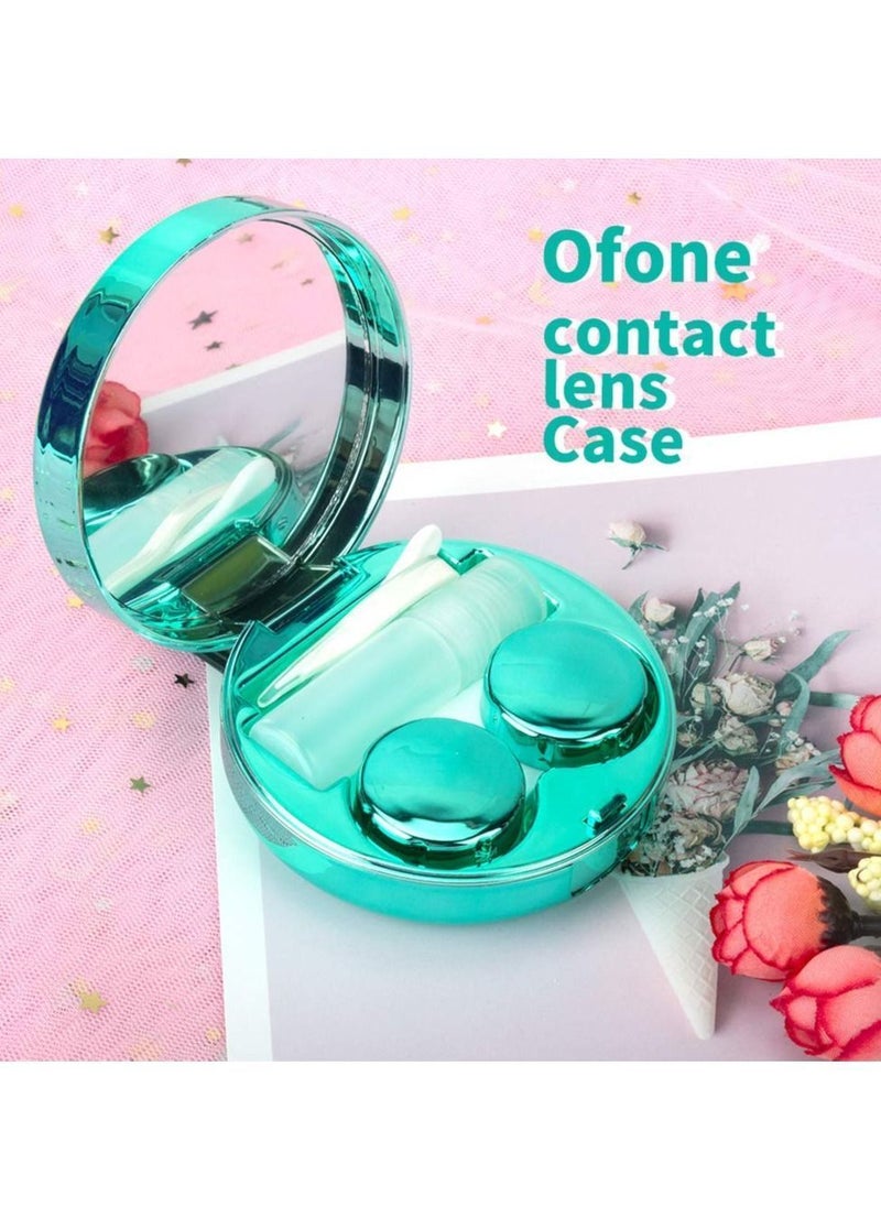 Y&D - Contact Lens Case,Portable Case Kit,with Mirror and Makeup Remover Tool,Plating Quicksand Glasses Companion Box Container Soak Storage,For Women's Travel Home - Image 1