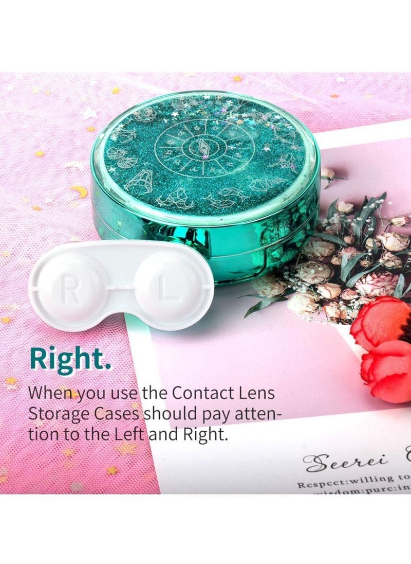Y&D - Contact Lens Case,Portable Case Kit,with Mirror and Makeup Remover Tool,Plating Quicksand Glasses Companion Box Container Soak Storage,For Women's Travel Home - Image 1