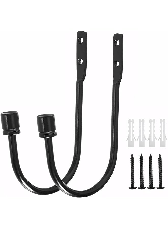 The Bros Metal Curtain Holdbacks – Multipurpose Mounted Hooks for Home Decor – Unique, Decorative Curtain Tiebacks and Drapery Hooks for an Elegant Home (black) - Image 1