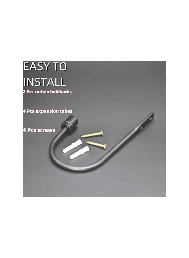 The Bros Metal Curtain Holdbacks – Multipurpose Mounted Hooks for Home Decor – Unique, Decorative Curtain Tiebacks and Drapery Hooks for an Elegant Home (black) - Image 2