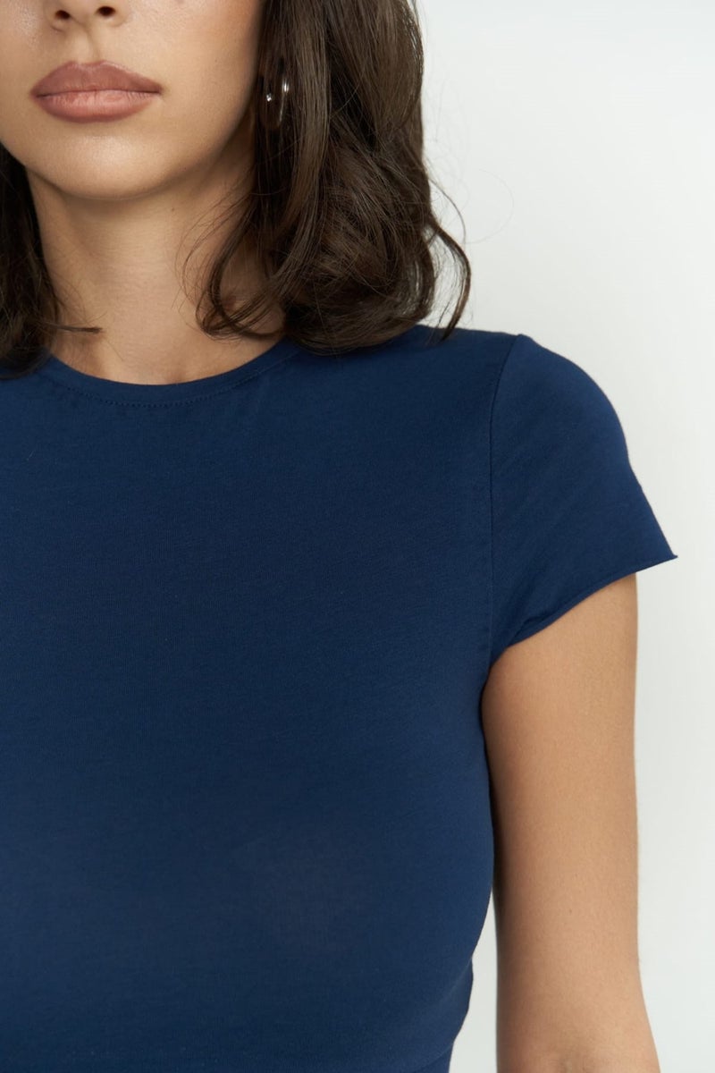Mai Collection Toppin Indigo Combed Cotton Crop  - Image 5
