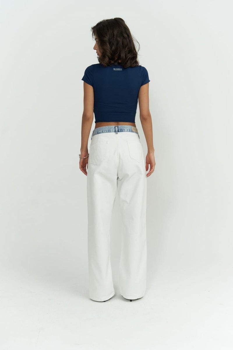 Mai Collection Toppin Indigo Combed Cotton Crop  - Image 3