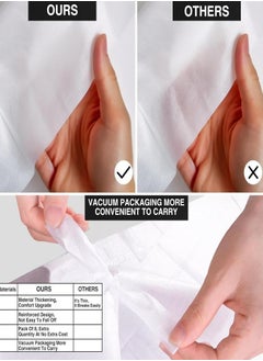 Oasisgalore ملاءات سرير للاستعمال مرة واحدة، ملاءات سرير محمولة، فصل الأوساخ، أساسيات السفر الصحية السميكة للسبا، الوشم، الصالون، الفندق للأزواج، مجموعة من 4 قطع منشفة حمام + منشفة، 70 × 140 سم  - Image 5