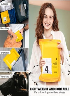 Oasisgalore ملاءات سرير للاستعمال مرة واحدة، ملاءات سرير محمولة، فصل الأوساخ، أساسيات السفر الصحية السميكة للسبا، الوشم، الصالون، الفندق للأزواج، مجموعة من 4 قطع منشفة حمام + منشفة، 70 × 140 سم  - Image 3