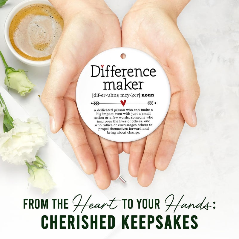 HEXMOZ هدايا تقدير Hexmoz للنساء - شكرًا لك اختلاف صانع هدايا زخرفة سيراميك ذي تذكار الذكرى السنوية هدايا لمديرة قيادة زميل العمل في العمل المتطوع - Image 3