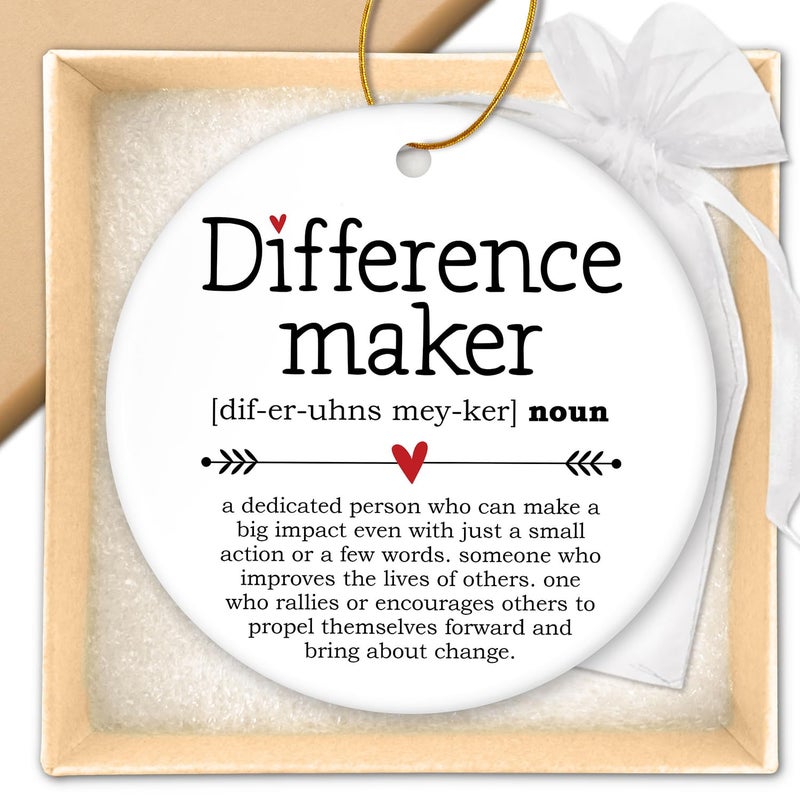 HEXMOZ هدايا تقدير Hexmoz للنساء - شكرًا لك اختلاف صانع هدايا زخرفة سيراميك ذي تذكار الذكرى السنوية هدايا لمديرة قيادة زميل العمل في العمل المتطوع - Image 1