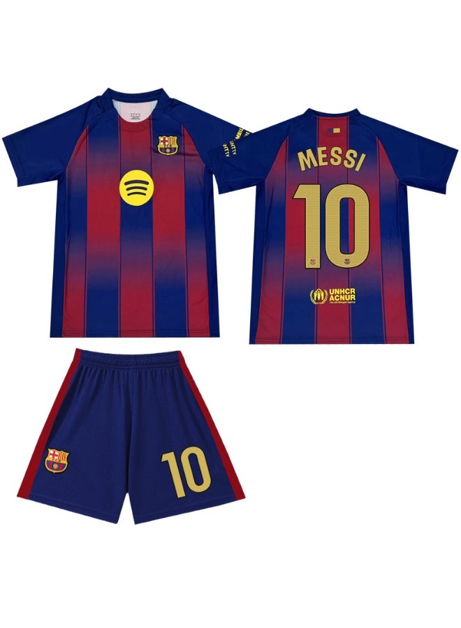 برشلونة طقم قميص برشلونة الأساسي 2025-2026 للكبار رقم 10 ميسي زي كرة قدم مقاسات متعددة للمعجبين والأصدقاء - Image 1