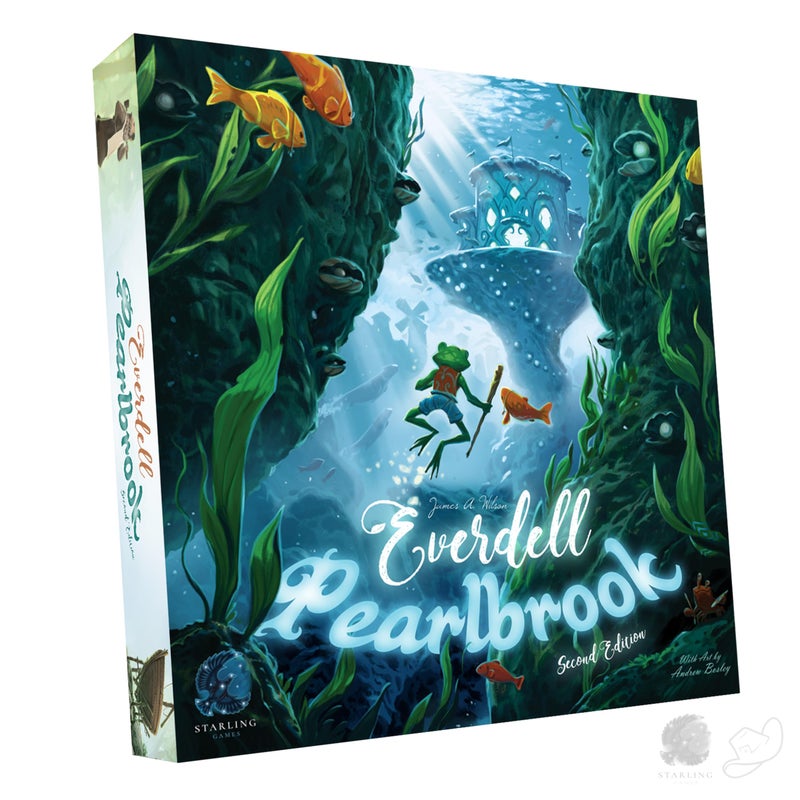 Everdell Pearlbrook Expansion Board Game AddOn for Everdell Base Game Includes 3D Wonder Constructions New Pearl Components and Frog Ambassadors 14 Players Fantasy Tabletop Game Upgrade