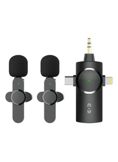 Wireless Lavalier Microphone 3 in 1 for iPhone iPad iPhone 15 USB C Smartphone Computer Camera, Plug and Play Intelligent Noise Reduction Mini Mic for Vlog YouTube TikTok Live Streaming