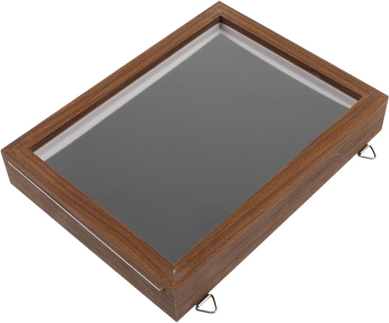 Healifty Wood Grain Medal Display Case with Clear Lid Elegant Organizer for Badges Brooches and Keepsakes Storage for Collectors and Memorabilia - Image 1