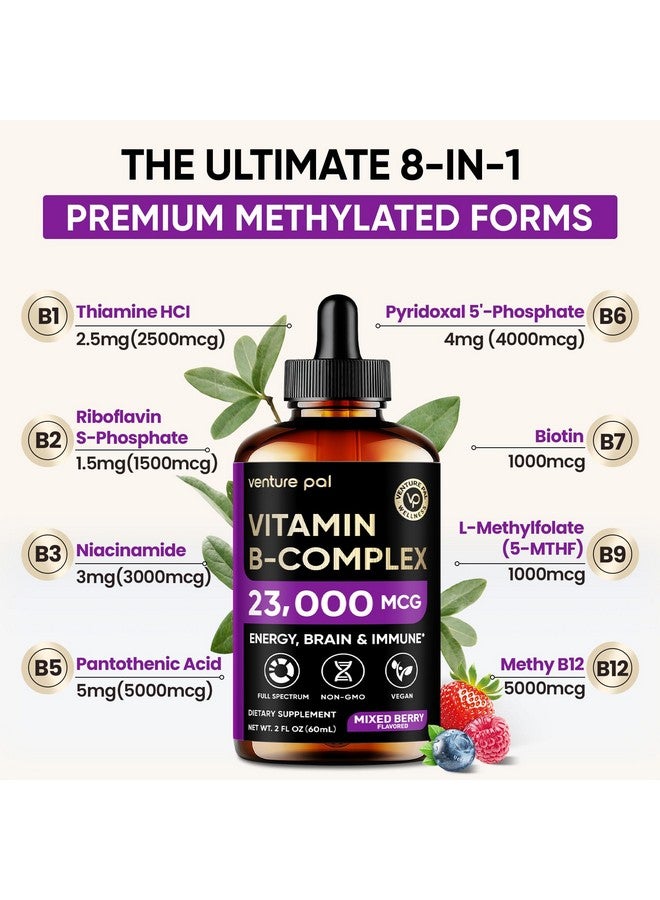 Venture Pal 11-in-1 Vitamin B Complex Liquid Drops, B12 Methylcobalamin | B9 Folic | B1,B2,B3,B5,B6,B7 - Vitamin C, Choline, Inositol, Immune & Energy Metabolism, Brain & Heart Support - Image 4