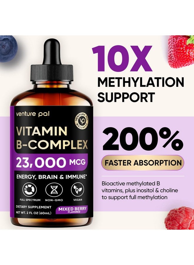 Venture Pal 11-in-1 Vitamin B Complex Liquid Drops, B12 Methylcobalamin | B9 Folic | B1,B2,B3,B5,B6,B7 - Vitamin C, Choline, Inositol, Immune & Energy Metabolism, Brain & Heart Support - Image 3