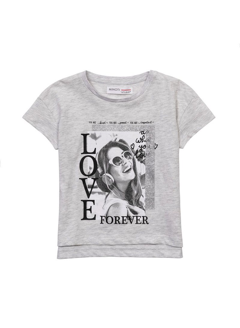 MINOTI Girls Short Sleeve T-Shirt with Front Print  - Image 2