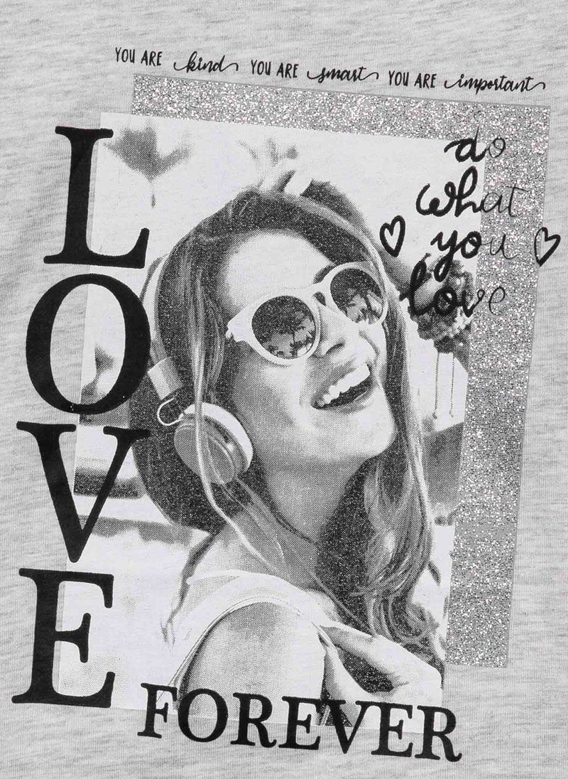 MINOTI Girls Short Sleeve T-Shirt with Front Print  - Image 4