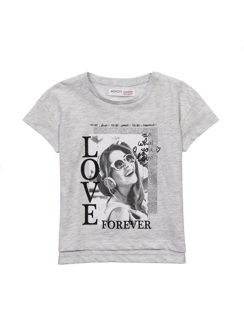 MINOTI Girls t-shirt with print grey