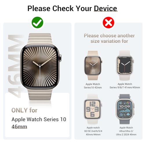 Tensea [3PCS for Apple Watch Screen Protector Case Series 11/10 46mm Accessories, iWatch Protective Face Cover for Women Men, Tempered Glass Film Hard Bumper for iPhone Watch 46 mm - Image 2