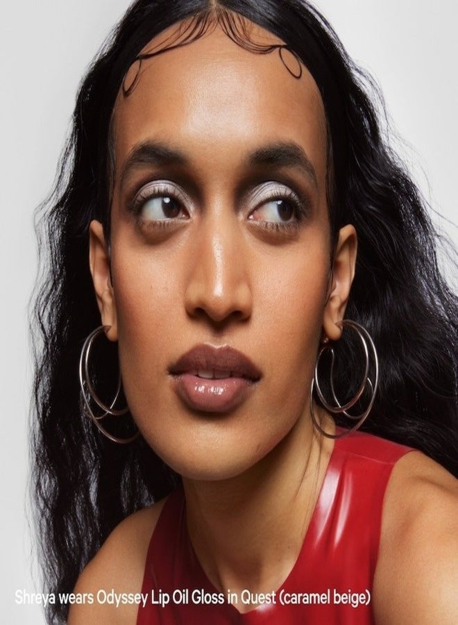 ميلك ميكب ملمع شفاه زيتي مرطب غير لزج من ميلك ميك أب أوديسي - كويست (بيج كراميل) 6.5 مل - زيت مرطب للشفاه نباتي - Image 3