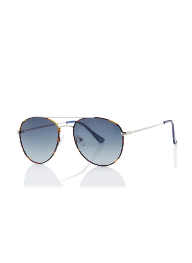 Lee Cooper Polarized Sunglasses Silver Frame Gradient G15 Mirror Lens 56mm  - LC1205C01