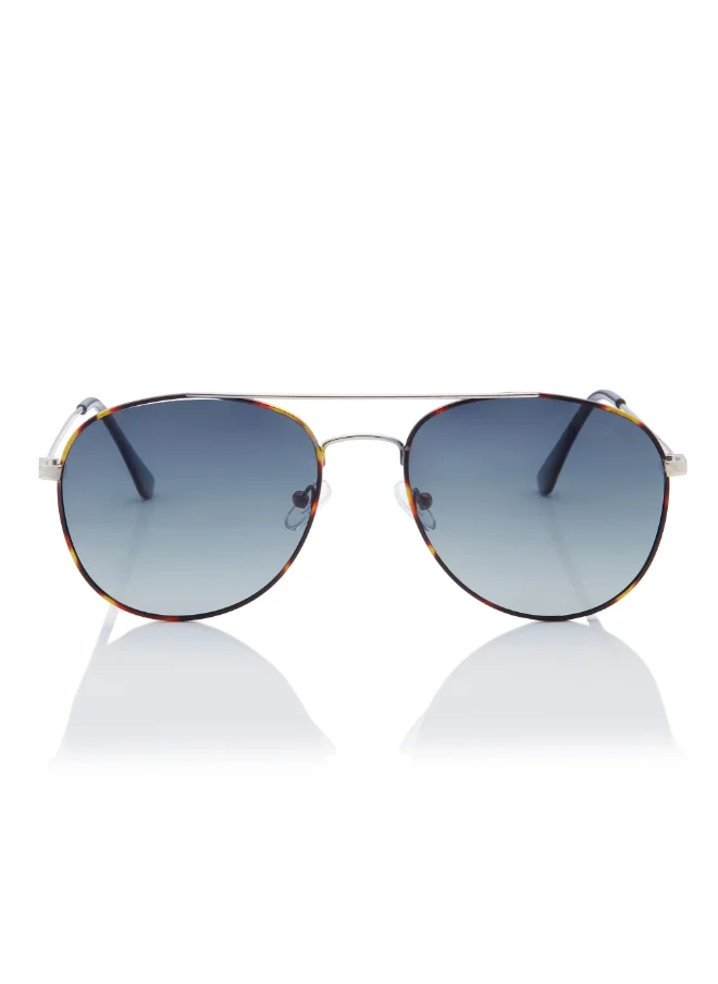 Lee Cooper Polarized Sunglasses Silver Frame Gradient G15 Mirror Lens 56mm  - LC1205C01