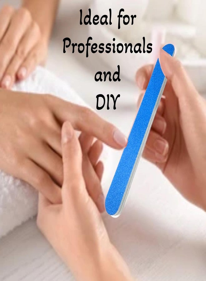 ALAZCO 12pc ALAZCO Premium Blue Nail Files Coarse 120/240 Fine Professionals & DIY Washable Reuseable All Nails Natural Acrylic Gel Press-On Travel TSA Friendly - Image 3