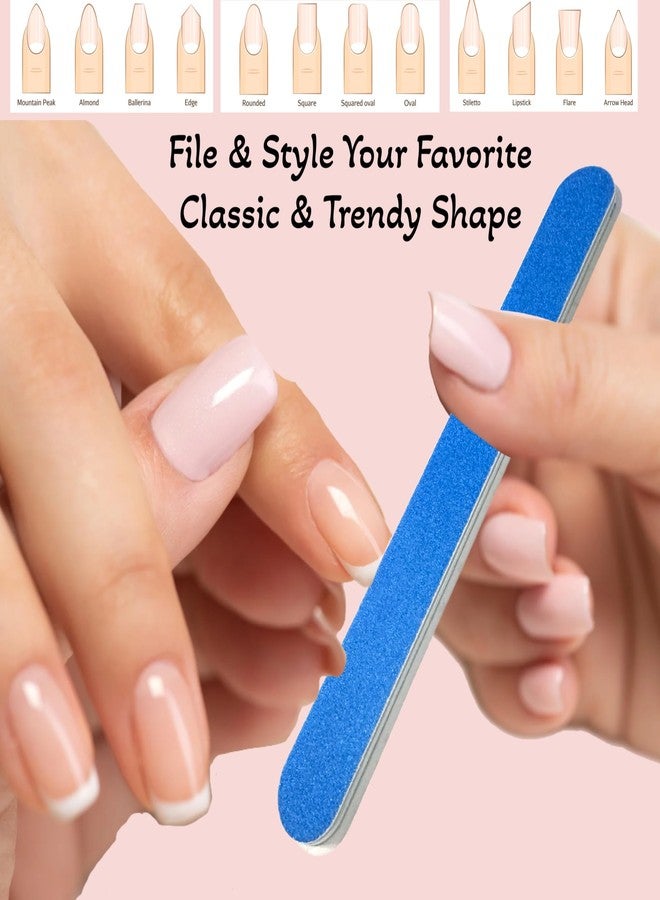 ALAZCO 12pc ALAZCO Premium Blue Nail Files Coarse 120/240 Fine Professionals & DIY Washable Reuseable All Nails Natural Acrylic Gel Press-On Travel TSA Friendly - Image 5