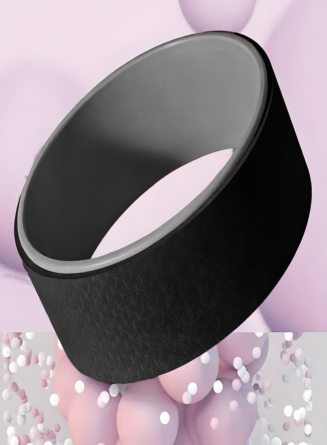 ZETO Yoga Wheel | Yoga blocks Ideal for Stretching, Backbends, Exercise, Deep Tissue Massage & Back Pain Relief, Size 13 inch(BLACK+BLACK) - Image 5