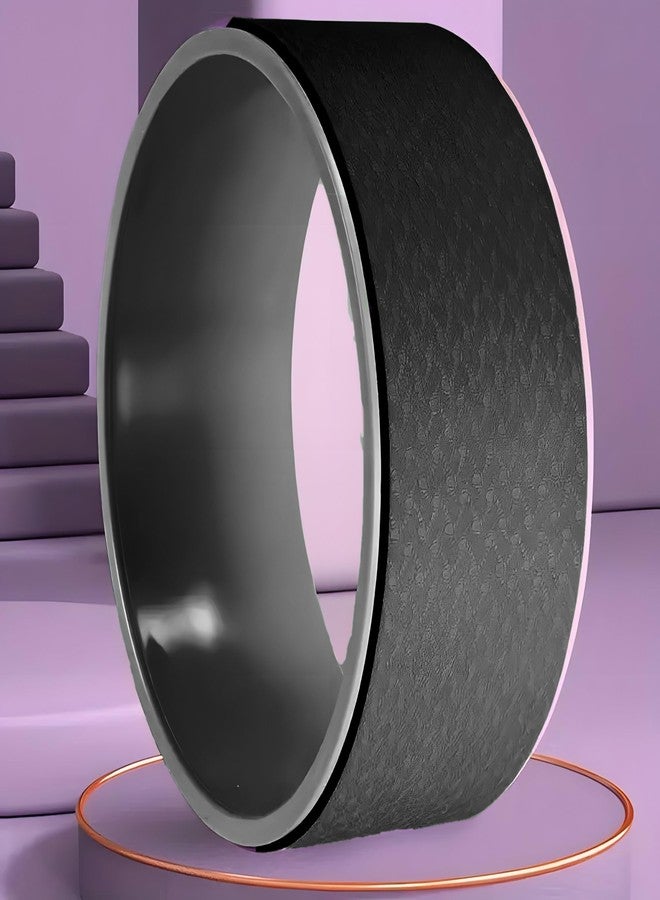 ZETO Yoga Wheel | Yoga blocks Ideal for Stretching, Backbends, Exercise, Deep Tissue Massage & Back Pain Relief, Size 13 inch(BLACK+BLACK) - Image 1