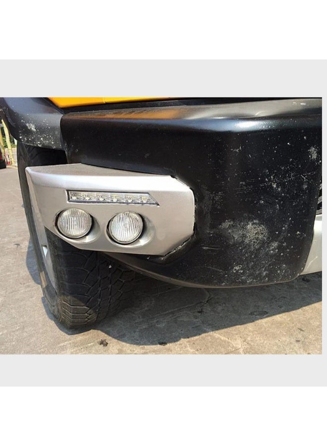 FJ Cruiser Special Fog Light Nigh/Day Running 2008-2014 With Wire&Swtich, 2PCS/Set Silver LED Fog Light Kit with DRL for FJ Cruiser, Silver Housing, Dual Lens Design - Image 2