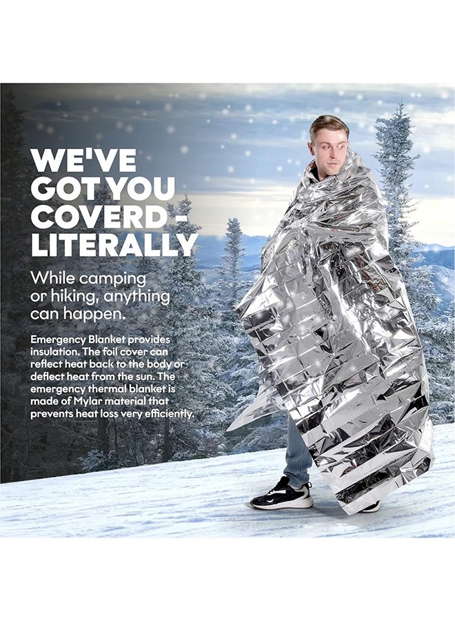Emergency Blankets Thermal Blanket-(5 Pack) of Gigantic Space Blanket 82 * 64 in. Survival Blankets Heavy Duty Camping Gear,First Aid… - Image 3
