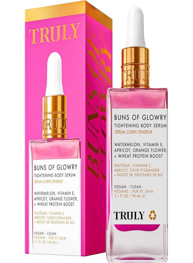 Truly Beauty Buns of Glowry Glow & Tighten Serum, Skin Tightening Cream Serum, Cellulite Cream for Thighs and Buns Fast Absorbing. Butt Enhancement Cream and Firming Lotion - 3.1 OZ - Image 1