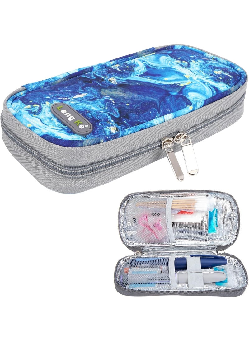 YOUSHARES YOUSHARES Insulin Cooler Travel Case - Travel Ice Pack for Diabetic Organize Supplies Diabetes Bags Insulated Cooling Bag (Quicksand Blue) 