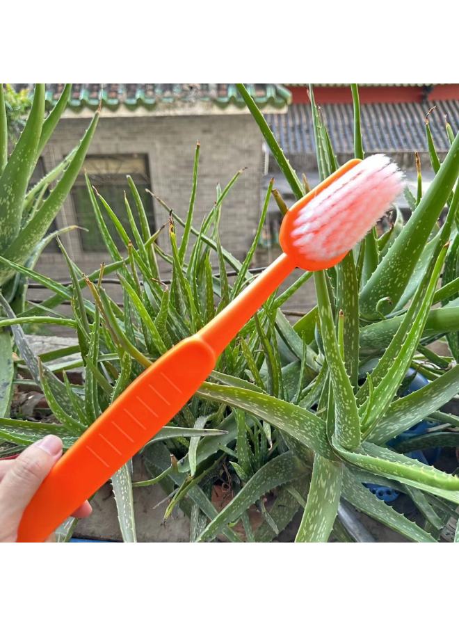 Large Toothbrush Shape BATHBRUSH Bath Scrub Back Large Toothbrush Hanging Bath Cleaning Soft Brush-Specifications:Orange  - Image 1