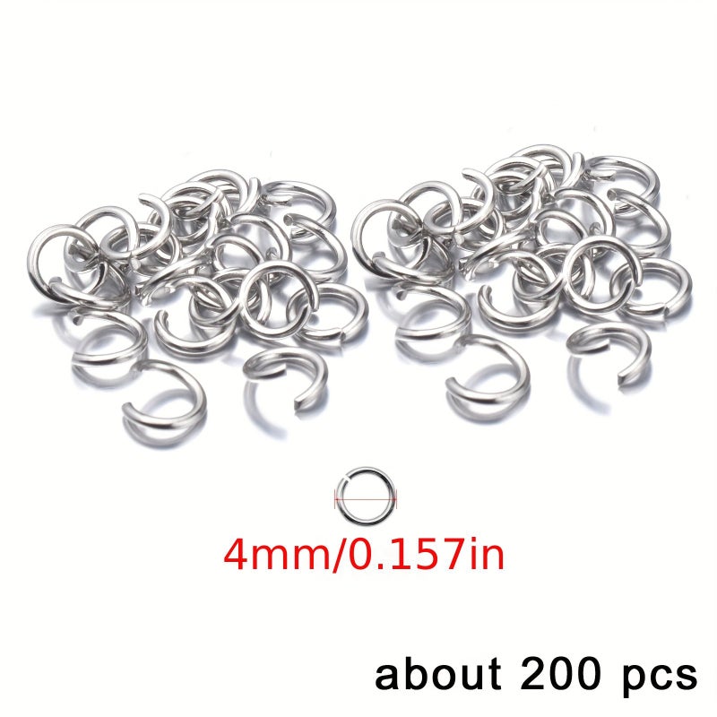 200Pcs 7mm 304 Stainless Steel Open Jump Rings Rust Resistant Hypoallergenic Bracelet Connector - Image 5