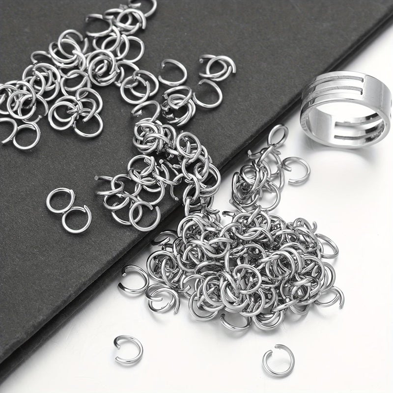 200Pcs 7mm 304 Stainless Steel Open Jump Rings Rust Resistant Hypoallergenic Bracelet Connector - Image 1