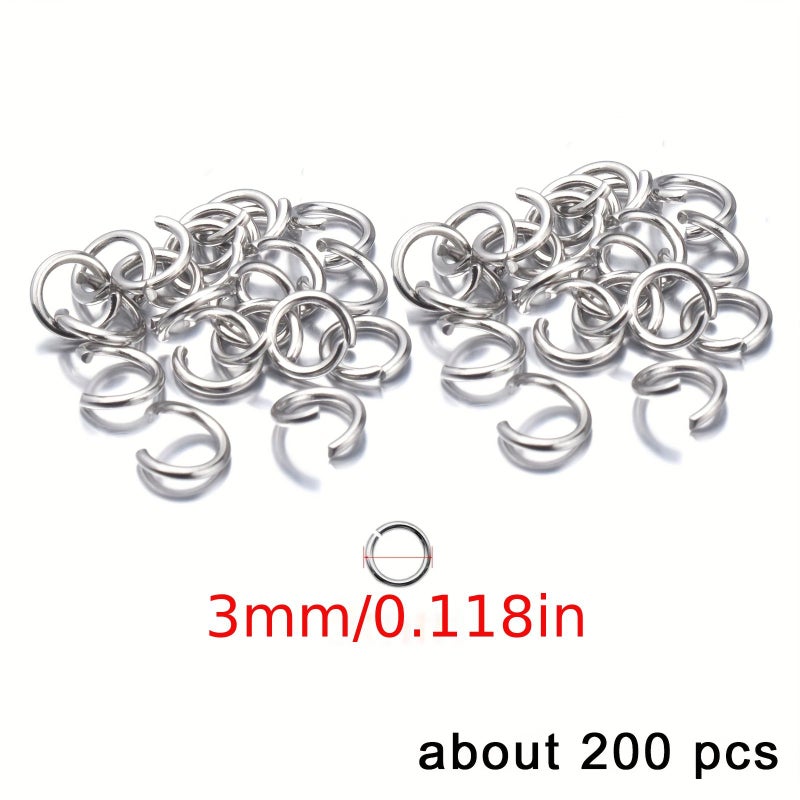 200Pcs 7mm 304 Stainless Steel Open Jump Rings Rust Resistant Hypoallergenic Bracelet Connector - Image 3