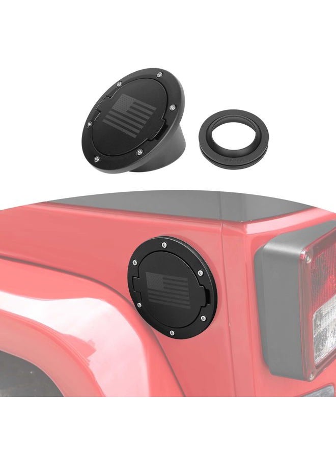 RT-TCZ Fuel Filler Door Cover Gas Tank Cap Exterior Accessories for Jeep JK Wrangler & Unlimited 2007-2017 (US Flag) - Image 1