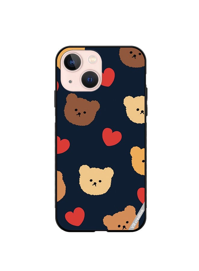 VR CREATIVE Protective Case Cover For Apple iPhone 14 Plus Teddy Face Design Multicolour - Image 1
