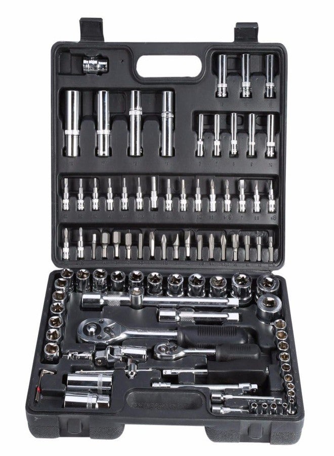 Artnery S94 Stainless Steel Tool Kit Of Socket Set, 1/4" And 1/2" Ratchet Handle Wrench, Screwdriver And Torx Bits, 94 Piece, Blue, 200 Mm - Image 1