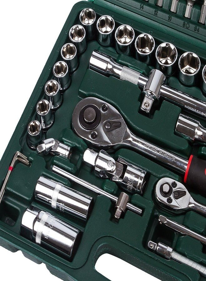 Artnery S94 Stainless Steel Tool Kit Of Socket Set, 1/4" And 1/2" Ratchet Handle Wrench, Screwdriver And Torx Bits, 94 Piece, Blue, 200 Mm - Image 4