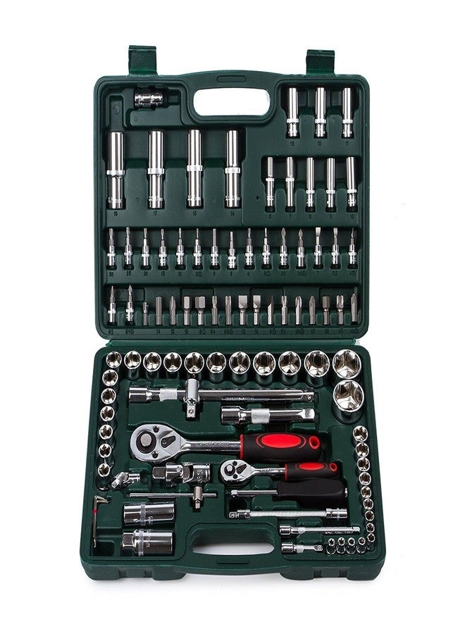 Artnery S94 Stainless Steel Tool Kit Of Socket Set, 1/4" And 1/2" Ratchet Handle Wrench, Screwdriver And Torx Bits, 94 Piece, Blue, 200 Mm - Image 3