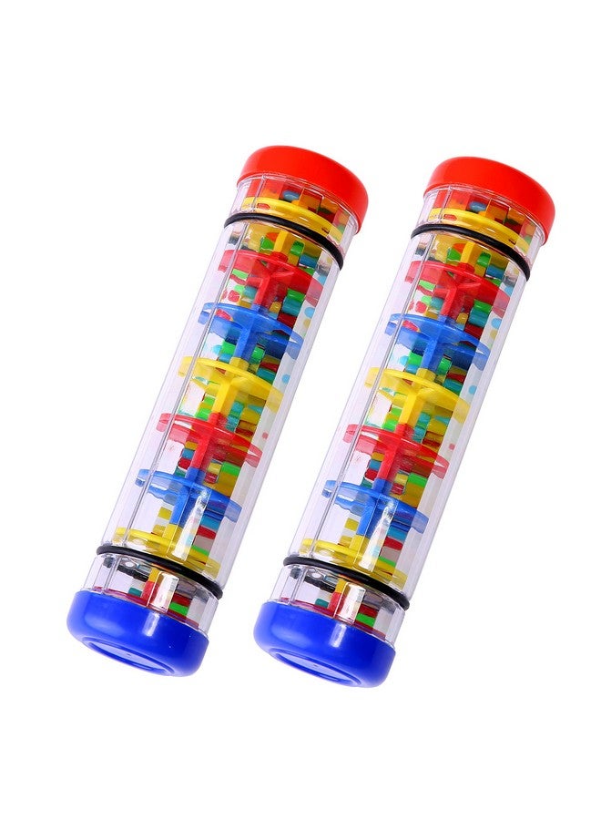 TDOCK 2 Pack Rainmaker Rain Stick Musical Instrument for Babies, Toddlers and Kids, 8 Inch Rainfall Rattle Tube Rainstick Shaker Toy - Image 1