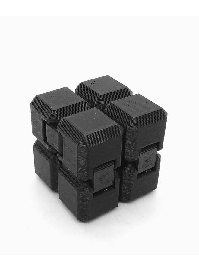 CERO ® 3D Printed Infinity Cube for Kids, 2 to 12 Year Old Boy | Girls (Black PLA Plastic) - Image 1