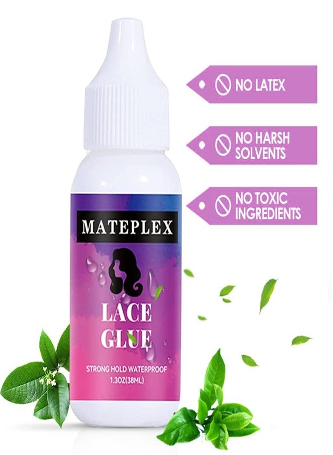 MATEPLEX Lace Glue for Wigs,Strong Hold Lace Front Adhsive for Wigs with 1 Elastic Band for Wigs and 1 Glue Application Brush Waterproof Transparent Lace Adhesive for Hair Invisible - Image 4