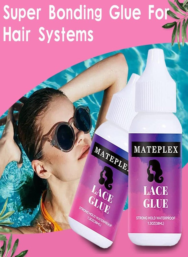 MATEPLEX Lace Glue for Wigs,Strong Hold Lace Front Adhsive for Wigs with 1 Elastic Band for Wigs and 1 Glue Application Brush Waterproof Transparent Lace Adhesive for Hair Invisible - Image 5
