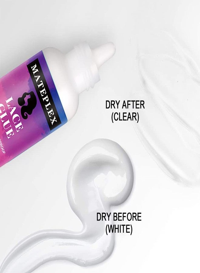 MATEPLEX Lace Glue for Wigs,Strong Hold Lace Front Adhsive for Wigs with 1 Elastic Band for Wigs and 1 Glue Application Brush Waterproof Transparent Lace Adhesive for Hair Invisible - Image 3