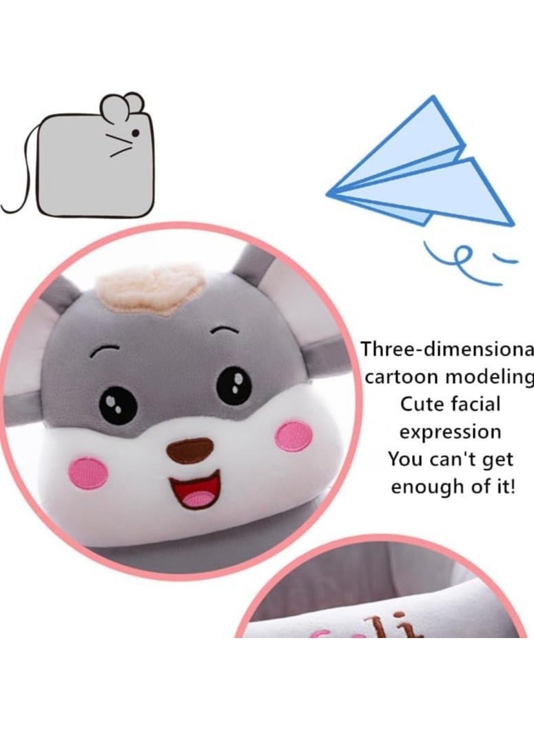 WangPangZi Baby Sofa Learn Sitting Chair, Infant Support Seat with Plush Cushion & Protector, Nursery Soft Plush Pillow Chair with Hanging Plush Toys for Infants Play & Sitting Training, Cute Cartoon Style Grey, Suitable for Boys Girls - Image 5